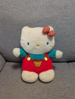 【 値下げ 】ハローキティ ぬいぐるみ オーバーオール 希少 レトロ