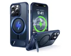 iPhone15 Pro 用ケースマグネットスタンド MagSafe対応 ブルー
