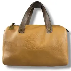 LOEWE ロエベ アナグラム スエード ミニボストンバッグ キャメル