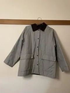 ブラウン　チェック　リバーシブルキルティングジャケット