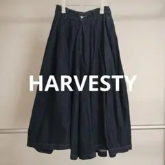未使用】HARVESTY ハーベスティ リネン カルメンキュロット ネイビー