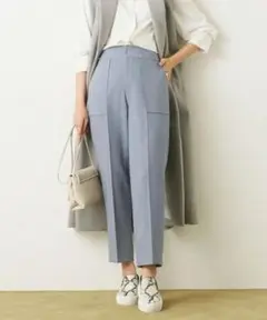 nano universe ストレートパンツ ブルーグレー 36