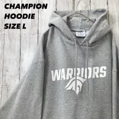 CHAMPION WARRIORS カレッジプリントスエットパーカー Lグレー