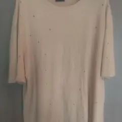 STAMPD ベージュ ダメージ加工 刺繍 半袖Tシャツ L~XLのサムネイル
