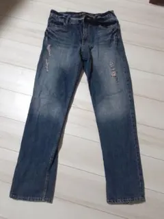 ダメージデニムパンツ ダークブルー