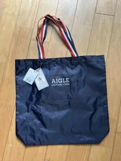 AIGLE ネイビー エコバッグ 新品タグ付き