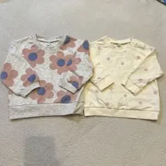 ベビー服 トレーナー 2点セット 80 女の子 花柄 長袖 まとめ売り