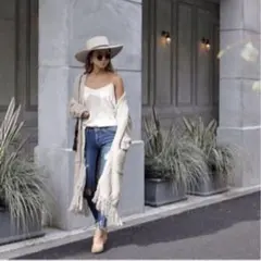 FRINGE KNIT LONG CARDIGANのサムネイル