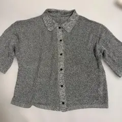 モノトーン 襟付き 半袖ニット ポロシャツのサムネイル