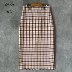ZARA｜ザラ｜秋冬 チェック柄 ペンシルスカート タイトスカート ミディ丈