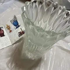 ボヘミアガラス クリスタルカット花瓶