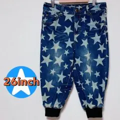 CHU XXX 星柄 デニム ジョガーパンツ サルエルパンツ 総柄 26インチのサムネイル