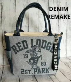 ハンドメイド　バッグ　デニムバッグ　トートバッグ