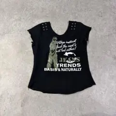 Y2Kグランジ　平成ギャル　英字　Tシャツ　ピチT ぴたT 00s チビTのサムネイル