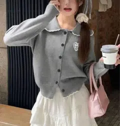 ニットカーディガン グレー トップス ニット FREE セーター カーディガン