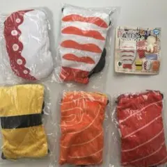 ポーチだけどぬいも背負える！特選寿司ネタショルダーポーチ 5個セット