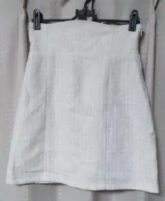 GRL ハイウエスト ツイード タイト ミニスカート 白 Sサイズ ショート丈