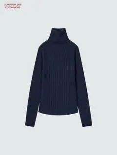 【未使用に近い】メリノリブタートルネックセーター（コントワーデコトニエ）