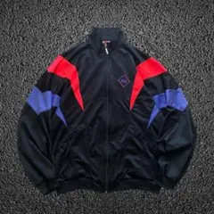 90s NIKE トラックジャケット ジャージ 黒×ネオンピンク×青紫