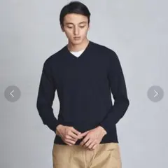 ユナイテッドアローズ　コットン ハイゲージVネックニット