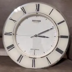 【ジャンク品】RHYTHM 電波時計 ホワイト文字盤（日本製）