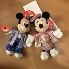 お顔厳選♡2026お正月ミッキー＆ミニー ぬいぐるみバッジセット　新品　タグ付き
