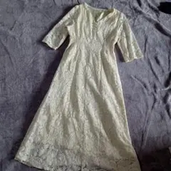 ナチュラルクチュール レースワンピース 総レース 美品 結婚式 大人可愛い F
