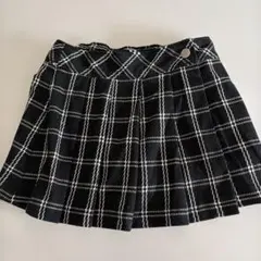 チェック柄 プリーツキュロットスカート Lサイズ