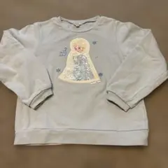 『any FAM』ミラクルスパンコールトレーナー　アナとエルサ　130cm 水色