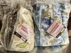 ふんわり毛布 2枚合わせ 2枚セット 青とクリーム色 新品未使用