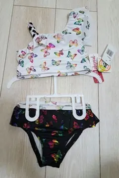 タグ付き セパレート 水着 ビキニ 蝶 UPF50