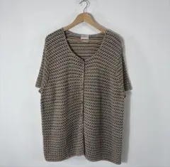 90s vintage 半袖ニット 総柄 ミックスカラー　古着