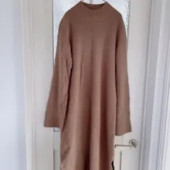 アーバン リサーチ ブラウン ロング 柔らか ニット ワンピース スリット 茶色