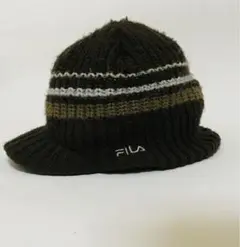 FILA つば付きニット帽 裏フリース 防寒 オスロキャップ フリーサイズ