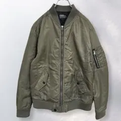 クレバー ブルゾン MA-1 羽織り アウター ナイロンジャケット L《i774