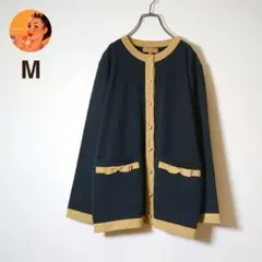 LANCEL ランセル/ニットカーディガン/ブラック/ウール100 長袖　秋冬