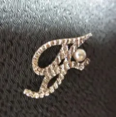 TASAKI イニシャル A ピンブローチ SILVER 刻印 田崎真珠 パール