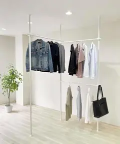 행거 랙, 타이트 행거, 적재 용량 100 킬로그램, 흰색, Y183