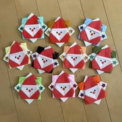 折り紙　メダル　クリスマス　サンタ
