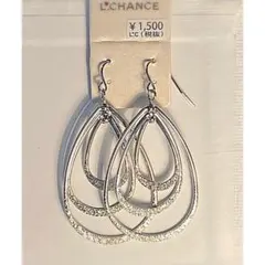 L.CHANCE シルバー ダブルドロップピアス