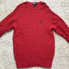 大きいサイズ　極希少　美品　ポロラルフローレン　ニットセーター　レッド　Lサイズ