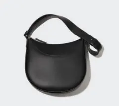 【美品】レザータッチワンハンドルバッグ　UNIQLO ブラック