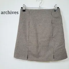 【アルシーヴ】キュロット　ミニスカート風♡　チェック柄　ベージュ×黒×茶色