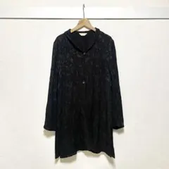 コルディア 総柄 カーディガン 羽織 チュニック丈 メッシュ ブラック 42のサムネイル