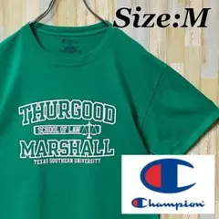 Champion チャンピオン カレッジ ロゴ プリント Tシャツ グリーン