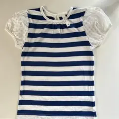 Sunny Landscape ボーダー パフスリーブ Tシャツ 130のサムネイル