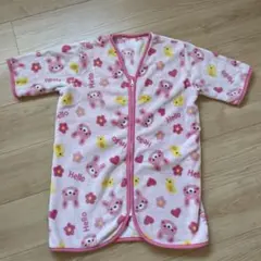 スリーパー　フリース　ベビー　キッズ　うさぎ　ひよこ　ピンク　袖あり　西松屋