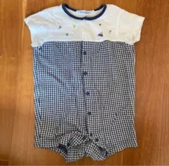 ファミリア　半袖ロンパース　チェック　70男の子♡