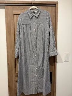 SHEIN ストライプ柄 長袖シャツワンピース L