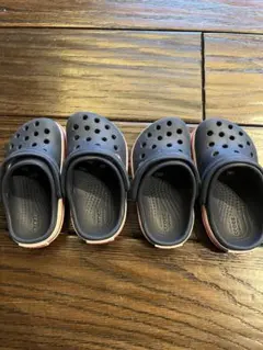 Crocs ネイビー キッズサンダル　双子　15センチ